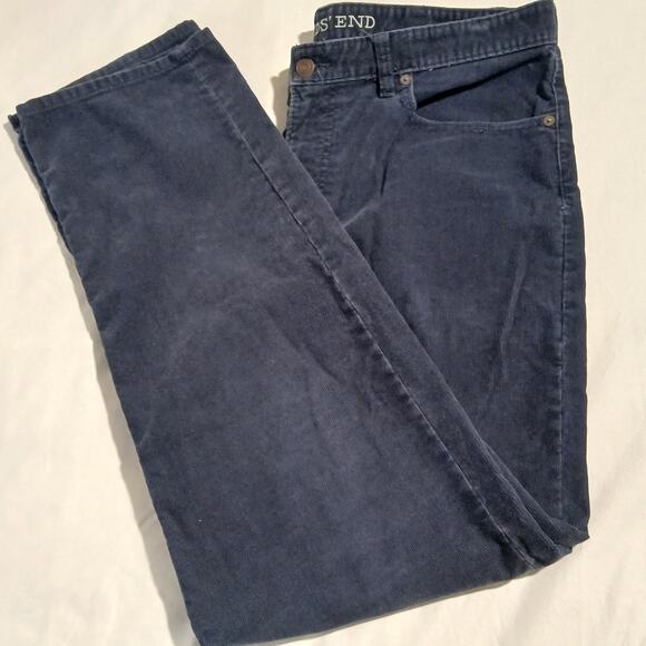 Lands' End Men's 35x31 Traditional Fit Navy Blue Corduroy Pants Cotton/Poly Blnd - Picture 1 of 11